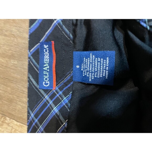 Golf America Skort Womens Size 6 Black Blue Plaid Knee Length - Picture 5 of 5